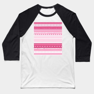 Pink, fuchsia tribal pattern Baseball T-Shirt